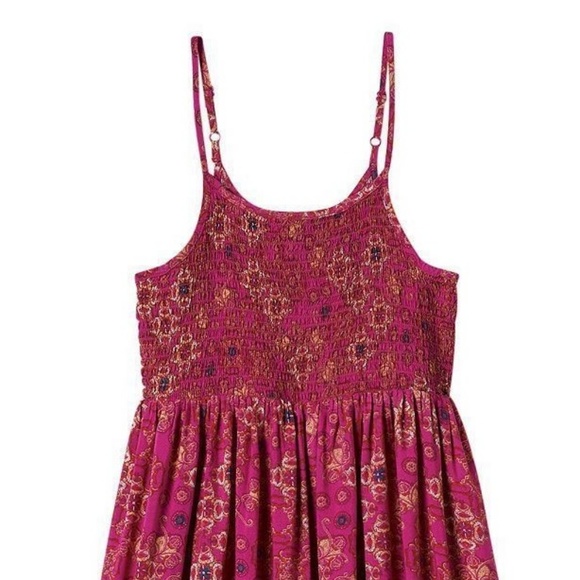 Mudd Girls Floral Smocked Top Skater Sun Dress Size 12 Magenta Pink New - Picture 5 of 6
